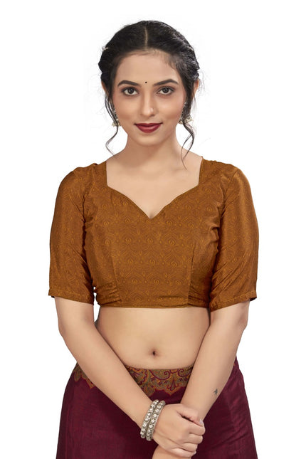 Plain Self Printed, Italian Silk Crape Saree With Contrast Pallu (Maroon)